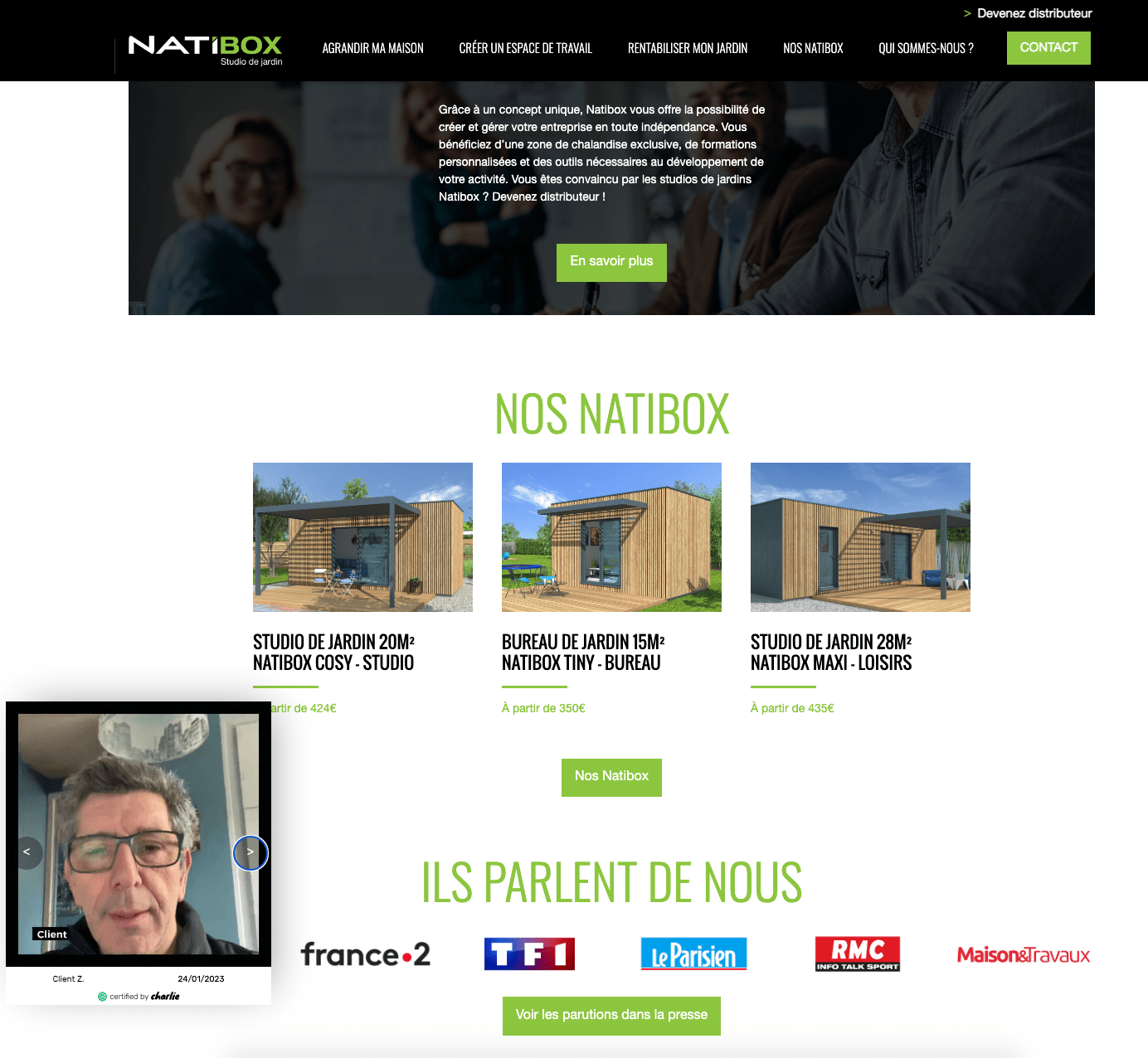 Page d'accueil Natibox